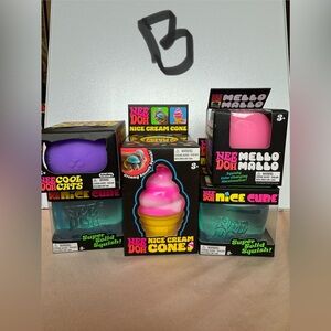 Nee Doh Viral Squishy Toy Fidget Bundle Nice Cream Cool Cat Mello Mallo